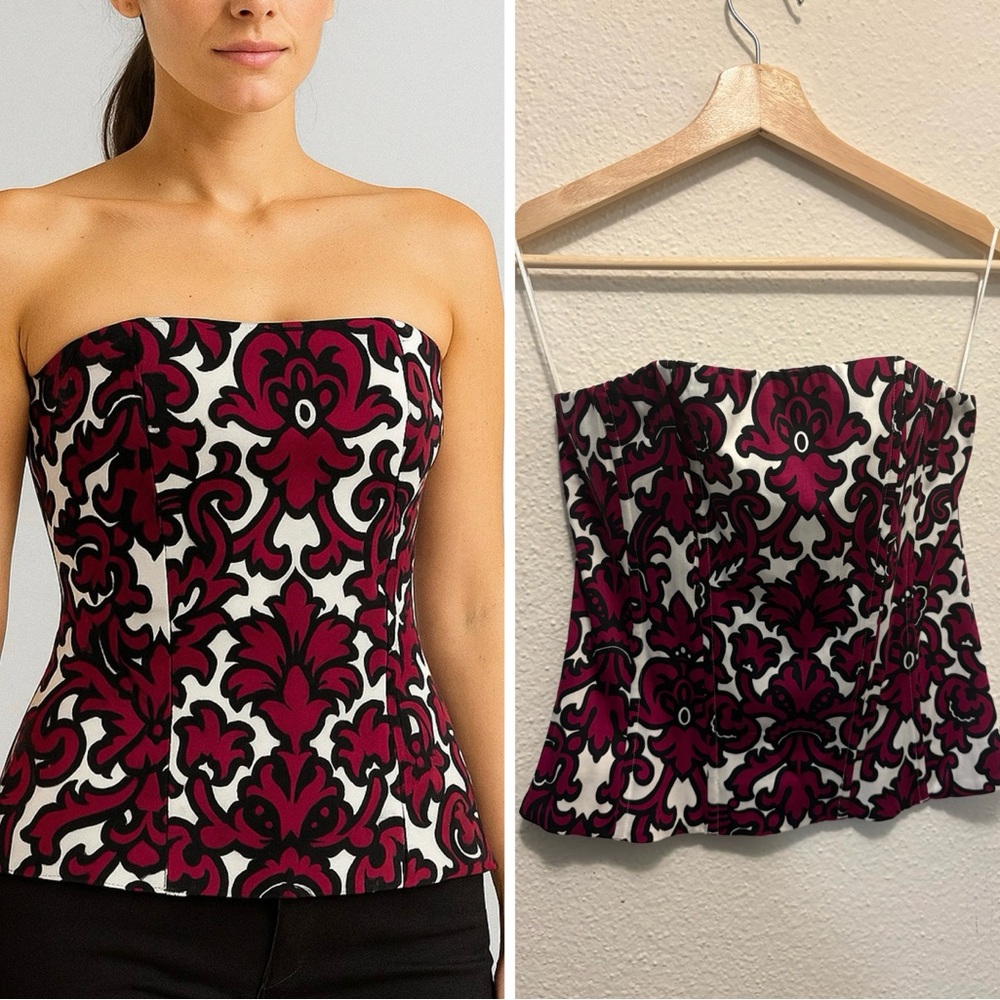 Elegant Strapless Floral tube top women sexy date sz 6
